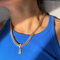 PILGRIM Fuchsia Curb Chain Necklace